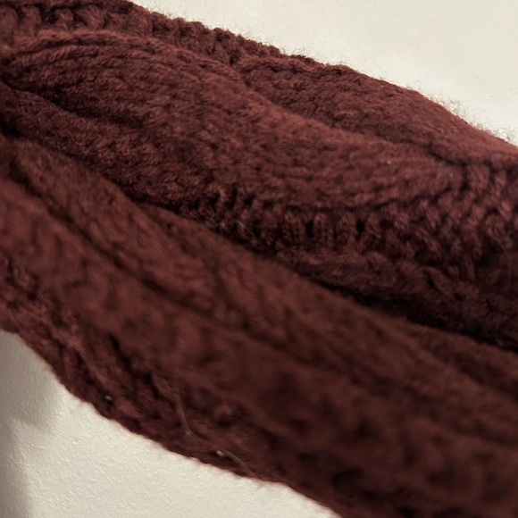 Plum Knitted Circle Scarf - Picture 3 of 3